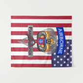 Patriotic 82. Im Flugzeug Division Silver Chute Wandteppich (Vorderseite (Horizontal))