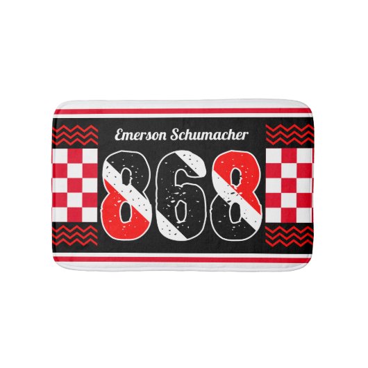 PATRIOTIC 868 Ihr Name | Kontrollierte Flagge auf Badematte (Vorderseite)