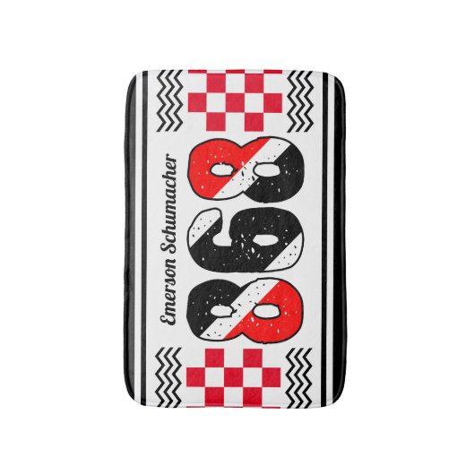 PATRIOTIC 868 Ihr Name | Kontrollierte Flagge auf  Badematte (Vorderseite Vertikal)