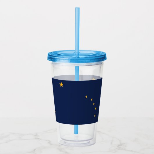 Patriotic Acrylic Tumbler mit Alaska Fahne, USA Acryltrinkbecher (Rechts)