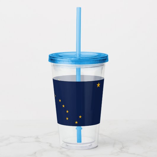 Patriotic Acrylic Tumbler mit Alaska Fahne, USA Acryltrinkbecher (Vorderseite)