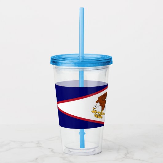 Patriotic Acrylic Tumbler mit amerikanischer Samoa Acryltrinkbecher (Vorderseite)