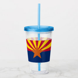 Patriotic Acrylic Tumbler mit Arizona Fahne, USA Acryltrinkbecher
