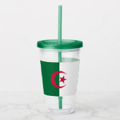Patriotic Acrylic Tumbler mit der Flagge Algeriens Acryltrinkbecher (Vorderseite)