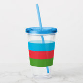 Patriotic Acrylic Tumbler mit der Flagge Aserbaids Acryltrinkbecher (Links)