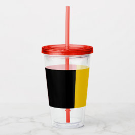 Patriotic Acrylic Tumbler mit der Flagge Belgiens Acryltrinkbecher