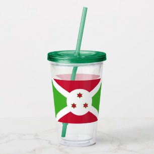 Patriotic Acrylic Tumbler mit der Flagge Burundis Acryltrinkbecher