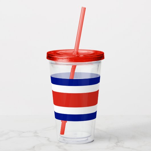 Patriotic Acrylic Tumbler mit der Flagge Costa Ric Acryltrinkbecher (Rückseite)