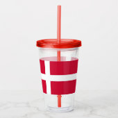 Patriotic Acrylic Tumbler mit der Flagge Dänemarks Acryltrinkbecher (Vorderseite)
