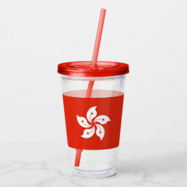 Patriotic Acrylic Tumbler mit der Flagge Hongkongs Acryltrinkbecher
