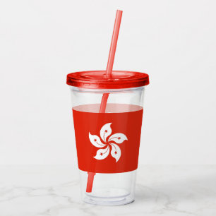 Patriotic Acrylic Tumbler mit der Flagge Hongkongs Acryltrinkbecher
