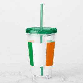 Patriotic Acrylic Tumbler mit der Flagge Irlands Acryltrinkbecher