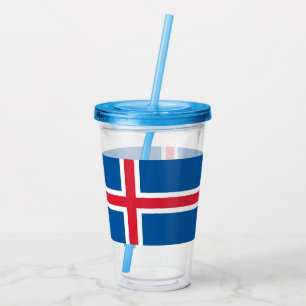 Patriotic Acrylic Tumbler mit der Flagge Islands Acryltrinkbecher