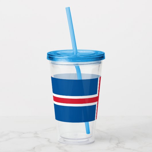 Patriotic Acrylic Tumbler mit der Flagge Islands Acryltrinkbecher (Links)