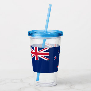 Patriotic Acrylic Tumbler mit der Flagge Neuseelan Acryltrinkbecher