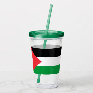 Patriotic Acrylic Tumbler mit der Flagge Palästina Acryltrinkbecher