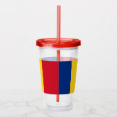 Patriotic Acrylic Tumbler mit der Flagge Rumäniens Acryltrinkbecher (Rechts)