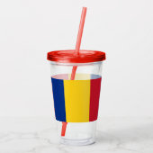 Patriotic Acrylic Tumbler mit der Flagge Rumäniens Acryltrinkbecher (Rückseite)