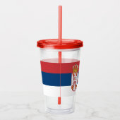 Patriotic Acrylic Tumbler mit der Flagge Serbiens Acryltrinkbecher (Rechts)
