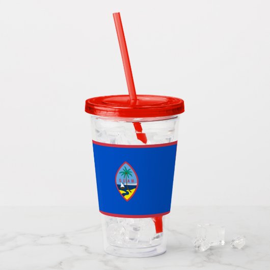 Patriotic Acrylic Tumbler mit der Flagge von Guam Acryltrinkbecher (Vorderseite Ice)