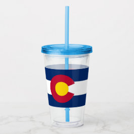 Patriotic Acrylic Tumbler mit Fahne Colorado Acryltrinkbecher