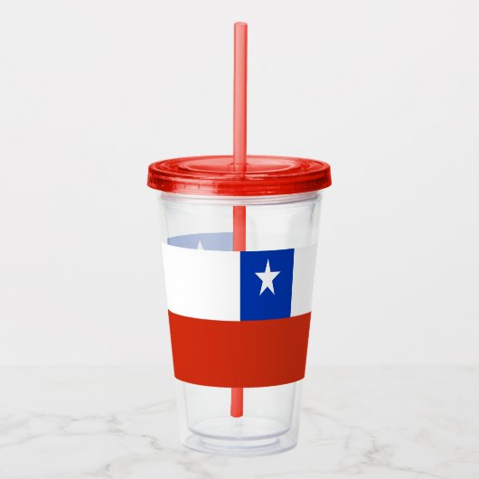 Patriotic Acrylic Tumbler mit Fahne des Chilen Acryltrinkbecher (Rechts)