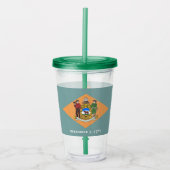 Patriotic Acrylic Tumbler mit Fahne von Delaware Acryltrinkbecher (Vorderseite)