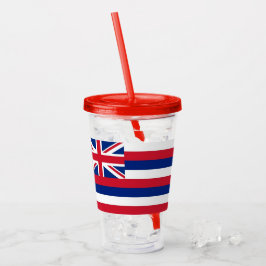 Patriotic Acrylic Tumbler mit Fahne von Hawaii Acryltrinkbecher