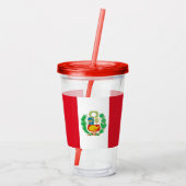 Patriotic Acrylic Tumbler mit Fahne von Peru Acryltrinkbecher (Rückseite)