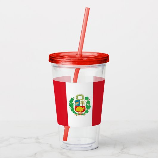 Patriotic Acrylic Tumbler mit Fahne von Peru Acryltrinkbecher (Rückseite)