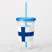 Patriotic Acrylic Tumbler mit finnischer Flagge Acryltrinkbecher (Vorderseite)