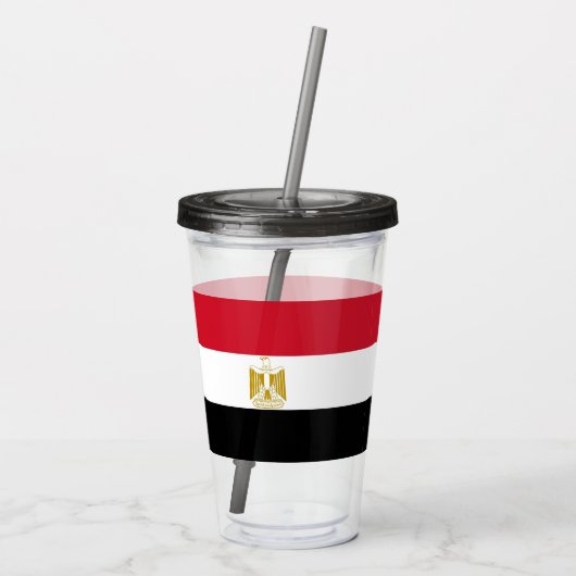 Patriotic Acrylic Tumbler mit Flagge Ägyptens Acryltrinkbecher (Rückseite)