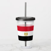 Patriotic Acrylic Tumbler mit Flagge Ägyptens Acryltrinkbecher (Vorderseite)