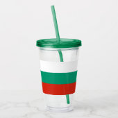 Patriotic Acrylic Tumbler mit Flagge Bulgariens Acryltrinkbecher (Links)