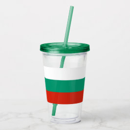 Patriotic Acrylic Tumbler mit Flagge Bulgariens Acryltrinkbecher