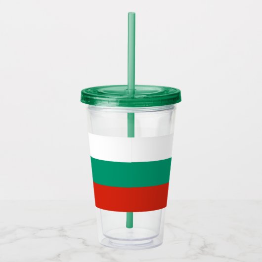 Patriotic Acrylic Tumbler mit Flagge Bulgariens Acryltrinkbecher (Rechts)