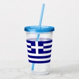 Patriotic Acrylic Tumbler mit Flagge Griechenlands Acryltrinkbecher