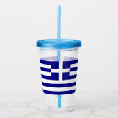 Patriotic Acrylic Tumbler mit Flagge Griechenlands Acryltrinkbecher (Vorderseite)