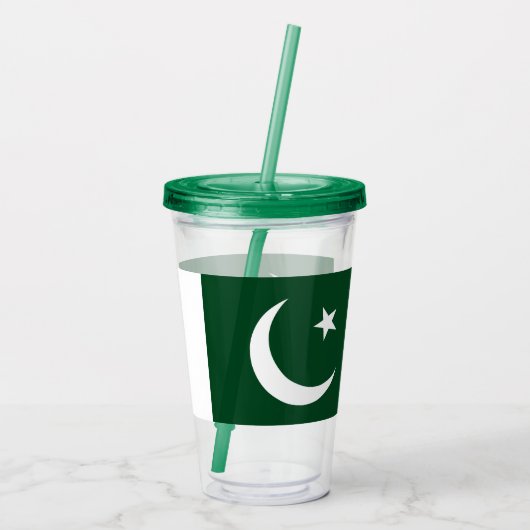 Patriotic Acrylic Tumbler mit Flagge Pakistans Acryltrinkbecher (Rückseite)
