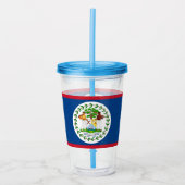 Patriotic Acrylic Tumbler mit Flagge von Belize Acryltrinkbecher (Vorderseite)