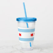 Patriotic Acrylic Tumbler mit Flagge von Chicago Acryltrinkbecher (Links)