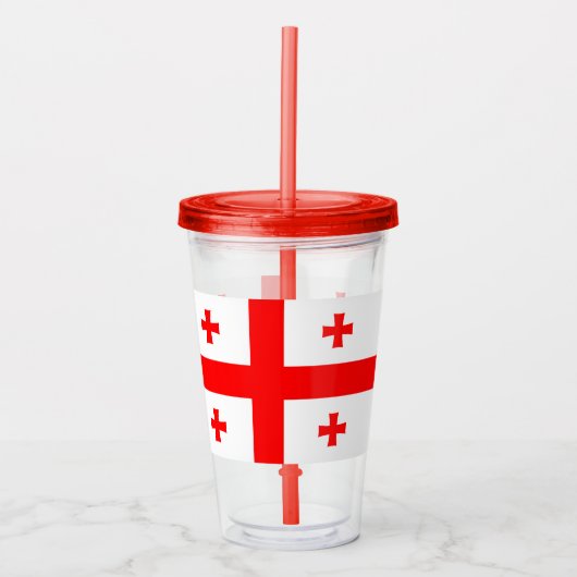 Patriotic Acrylic Tumbler mit Flagge von Georgia Acryltrinkbecher (Vorderseite)