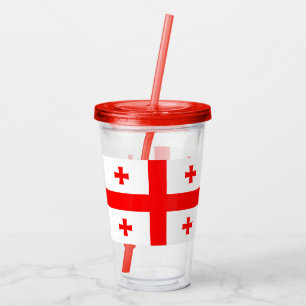 Patriotic Acrylic Tumbler mit Flagge von Georgia Acryltrinkbecher