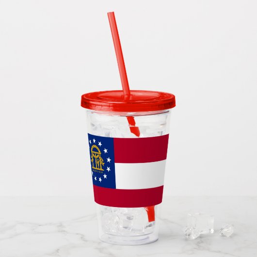Patriotic Acrylic Tumbler mit Flagge von Georgia Acryltrinkbecher (Vorderseite Ice)