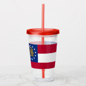 Patriotic Acrylic Tumbler mit Flagge von Georgia Acryltrinkbecher (Vorderseite)