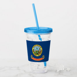 Patriotic Acrylic Tumbler mit Flagge von Idaho Acryltrinkbecher