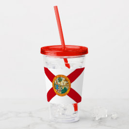 Patriotic Acrylic Tumbler mit Florida-Flagge Acryltrinkbecher