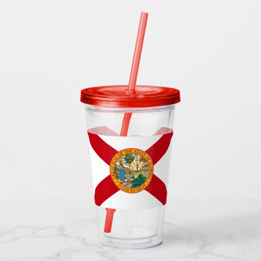 Patriotic Acrylic Tumbler mit Florida-Flagge Acryltrinkbecher (Rückseite)