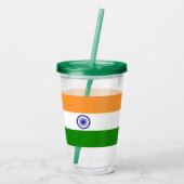 Patriotic Acrylic Tumbler mit indischer Flagge Acryltrinkbecher (Rückseite)