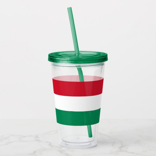 Patriotic Acrylic Tumbler mit ungarischer Flagge Acryltrinkbecher (Links)